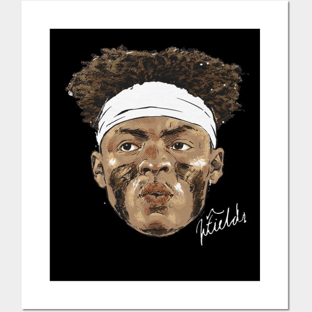 Justin Fields Chicago Portrait Wall Art by MASTER_SHAOLIN